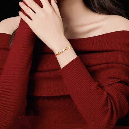 LuckyCharms 925 Silver Tibetan Five Directions Wealth Gods Blessing Braided Rope Bracelet