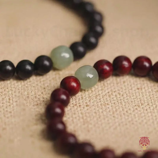 Sandalwood White Jade Fortune-Turning Bead Zen Blessing Bracelet | 3 Styles, Cultural Gift, Daily Wear