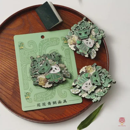 Panda Huahua Celebrity 3D Wooden Fridge Magnet - Interactive Sichuan Opera Face-Changing & Fortune-Telling Series