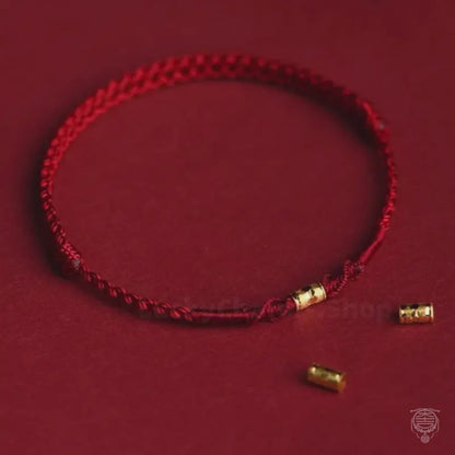 The Sovereign Path - Mount Putuo Blessed 999 Pure 24K Gold 3*7mm "Lu Lu Tong" Smooth Passage & Safe-Keep Ritual Braided Bracelet