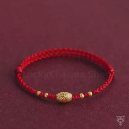 Bracelet tressé de perles Lu Lu Tong plaqué or, porte-bonheur