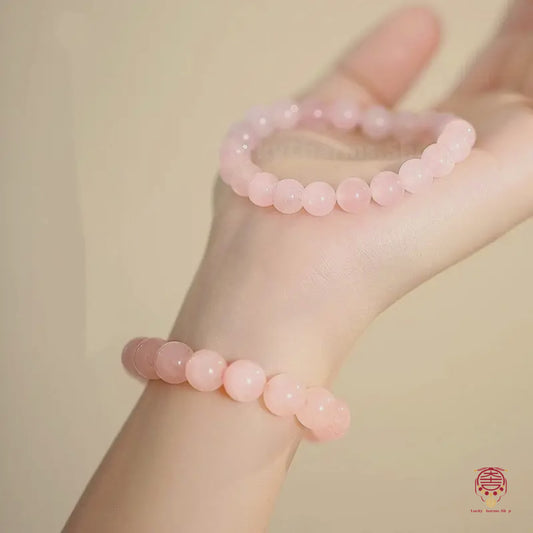 Natural Pink Rose Quartz Bracelet | Transparent Crystal, Gentle & Romantic Jewelry