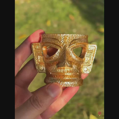 Sanxingdui Golden Mask 3D Replica Fridge Magnet - Ancient Civilization Archaeological Giant Bronze Mask Miniature