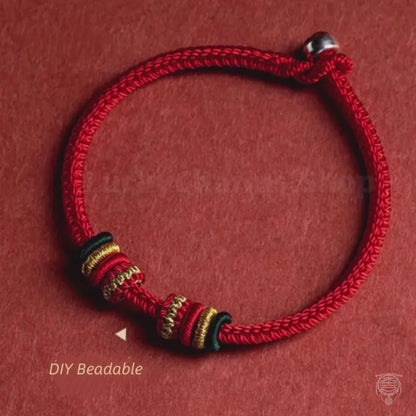 DIY-Friendly Lotus Knot Lucky Adjustable Bracelet with Sterling Silver Clasp