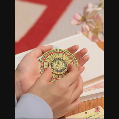 The Palace Museum Spinning Caisson Ceiling 3D Metal Fridge Magnet - Royal Architecture Rotating Dragon Collectible