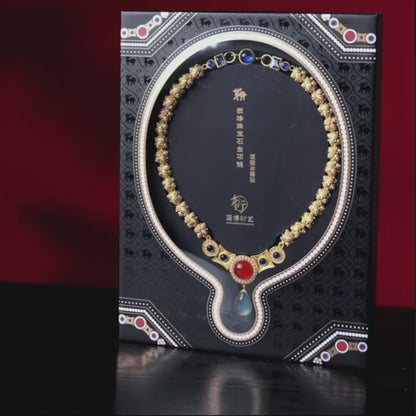 National Museum Li Jingxun AR Necklace 2-in-1 Fridge Magnet - Wearable Imperial Royal Jewelry Replica Collection