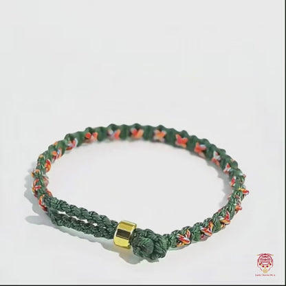 Tibetan-Style Star Pattern Hand-Woven Cotton Cord Bracelet
