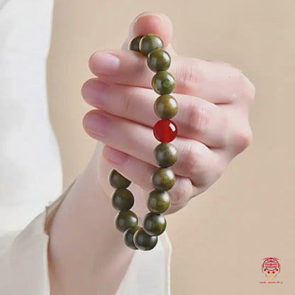 L'alchimiste de jade - Mala en bois de santal vert béni et cinq éléments