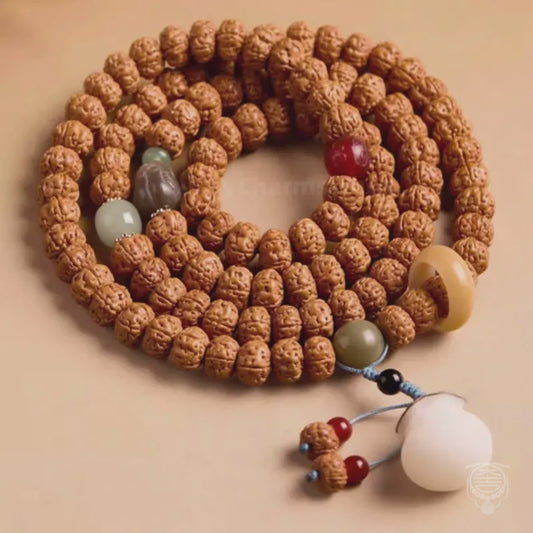 Mount Putuo Blessed Bracelet | 108-Bead Natural Vajra Bodhi, Lotus/Money Bag Pendant