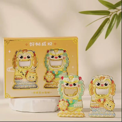 Prince Kung Mansion "Double Joy Lions" Bottle Opener Fridge Magnet Set
