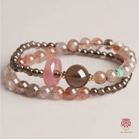 Mount Putuo Blessed Natural Smoky Quartz Bracelet | Luxury Textured, Career & Wealth Blessing Jewelry for Urban Elites & Gifting