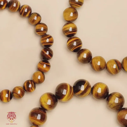 Lingyin Temple Blessed Natural Yellow Tiger's Eye Success & Fortune Bracelet
