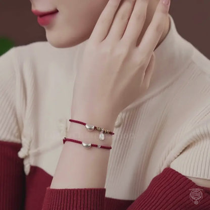Bracelet en argent 925 | Pendentif Haricot d'amour, Porte-bonheur/Styles simples doubles, Bijou porte-bonheur