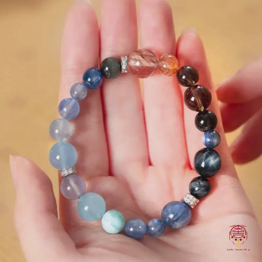 Natural Multi-Gemstone Five Elements Fortune-Turning Bead Stretch Bracelet