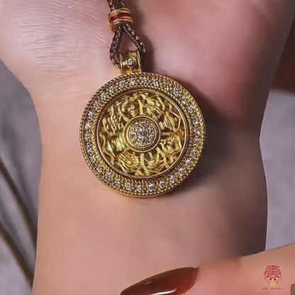 Collier de protection rotatif avec 8 symboles auspicieux tibétains
