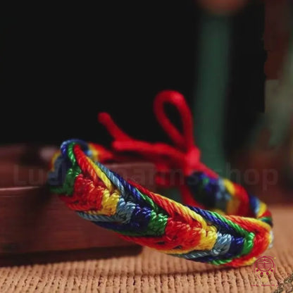 The Cosmic Matrix - Hand-Braided Tibetan Five-Element Mystic Knot 13mm Nylon Bracelet