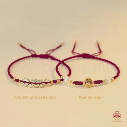 The Abundance Harvest - Signature Heritage 6mm Gold-Plated Coin & Money Tree Talisman Bracelet with Pearl Accents