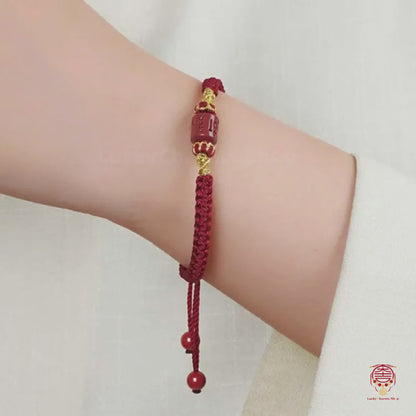 Potala Palace Empowered Six-Syllable Mantra Cinnabar Bracelet | High-Purity Cinnabar, Tibetan Empowered Jewelry