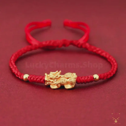 The Radiant Abundance - S999 Fine Silver Luxury Gold-Plated 17mm Sculptural PiXiu Wealth Totem with Ancestral Coin Filigree Hand-Tied Adjustable Amulet Bracelet