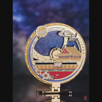 The Palace Museum Perpetual Calendar Sundial 3D Metal Fridge Magnet - Moving Imperial Cat & Celestial Quicksand Collectible